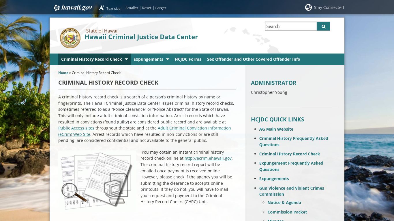 Hawaii Criminal Justice Data Center | Criminal History ...